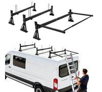 hightall Van Ladder Rack with Roller,Adjustable Length 50-61" Van Roof Rack with Cargo Stoppers,Compatible with Ford Transit150/250/350,Enclosed Trailer,Drilling Required
