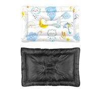 Hightopup Blue Cute Clouds Sun Cat Pad Non Slip Bottom Portable Pet Bed Portable Dog Mat Dog Pet Supplies Multi Scenario Multi Model Mat Bed Gift Printed Crate Pad 24× 18 Inch