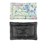 Hightopup Blue Pink Flower Bee Dog Bed, Cat Beds Crate Mat Non Slip Bottom Tough Dog Bed Washable Multi Scenario Furniture Gift Printed Crate 60 X 45 cm