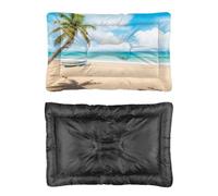 Hightopup Blue Sky Beach Tree Dog Bed, Pet Bed Dog Mat Non Slip Bottom Warm Beds Medium Washable Multi Scenario Pet Bedding Gift Printed Dogs 90 X 60 cm