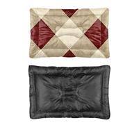 Hightopup Burgundy Beige Plaid Dog Bed, Dog Mat Cushion Non Slip Bottom Warm Bed Medium Washable Multi Scenario Pet Bedding Gift Printed Crate 60 X 45 cm