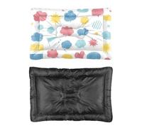 Hightopup Colourful Clouds Love Cat Bed Pad Non Slip Bottom Comfortable Pet Bed Dog Anti Slip Dog Car Essentials Multi Scenario Multi Model Pet Mat Gift Printed Crate Pad 36× 24 Inch