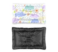 Hightopup Colourful Stars Clouds Sun Dog Bed Crate Pad Dog Winter Mat Cat Crate Bed Non Slip Bottom Furniture Covers for Pets Multi Scenario Multi Model Pad Waterproof Gift Printed Pads 24× 18 Inch