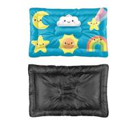 Hightopup Colourful Stars Moon Rainbow Dog Crate Pad Non Slip Bottom Rectangle Dog Bed Non Slip Mat for Dogs Kennel Accessories Multi Scenario Multi Model Cat Bed Gift Printed Outdoor Pet 36× 24 Inch