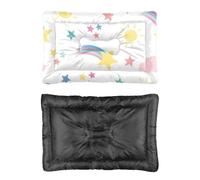 Hightopup Colourful Stars Rainbow Sun Cat Pad Non Slip Bottom Personalized Dog Bed Waterproof Dog Bed Room Accessories Multi Scenario Multi Model Cat Mat Gift Printed Outdoor 36× 24 Inch