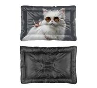 Hightopup Cool Glasses Kitty Dog Bed, Dog Mat Mattress for Crate Non Slip Bottom Soft Bed Medium Washable Multi Scenario Furniture Gift Printed Beds 60 X 45 cm