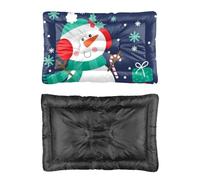 Hightopup Cute Christmas Snowman Cat Mat Non Slip Bottom Warm Dog Bed Cat Sleeping Mats Dog Car Essentials Multi Scenario Multi Model Mat Bed Gift Printed Outdoor 36× 24 Inch
