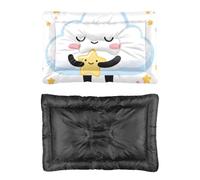 Hightopup Cute Clouds Holding Golden Stars Dog Crate Pad Non Slip Bottom Dog Winter Mat Easy To Wash Bed Home Essentials Multi Scenario Multi Model Crate Bed Gift Printed Car Mat 36× 24 Inch