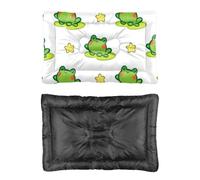 Hightopup Cute Frog Stars Dog Bed, Dog Beds Bed Liner Non Slip Bottom Flat Indestructible Multi Scenario Pet Bedding Gift Printed Dogs 60 X 45 cm