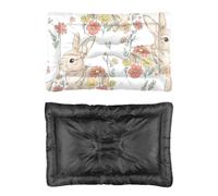 Hightopup Cute Rabbits and Flower Dog Bed, Cat Beds Travel Dog Bed Non Slip Bottom Soft Crate Waterproof Multi Scenario Furniture Gift Printed Medium Dogs 60 X 45 cm