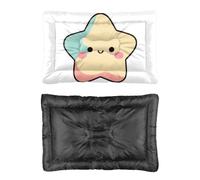 Hightopup Cute Smiling Star Kennel Mat Premium Pet Bed Dog Bed Mat for Car Non Slip Bottom Pet Accessories for Dogs Multi Scenario Multi Model Dog Washable Gift Printed Cat 90 x 60 cm