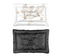 Hightopup Cute White Fox Gold Stars Dog Bed, Dogs Bed Pet Beds for Dogs Non Slip Bottom Soft Dog Large Washable Multi Scenario Furniture Gift Printed Large Cat 60 X 45 cm