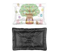 Hightopup Easter Cute Bunny Egg Tree Dog Bed, Dog Crate Bed Crate Liner Non Slip Bottom Cosy Waterproof Multi Scenario Furniture Gift Printed Large Cat 60 X 45 cm