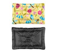 Hightopup Flower Bug Pink Dog Bed, Dog Mattress Crate Bed Non Slip Bottom Settle Mat Portable Beds Medium Washable Multi Scenario Furniture Gift Printed Beds 90 X 60 cm