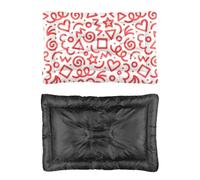 Hightopup Fun Red Line Doodle Dogs Mat Winter Cozy Pet Bed Cat Crate Bed Non Slip Bottom Dog Supplies Multi Scenario Multi Model Washable Dog Mats Gift Printed Crate Mat 36× 24 Inch