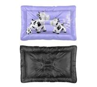 Hightopup Geometric Spotted Cows Dog Bed, Cat Beds Dog Rug Non Slip Bottom Warm Bed Medium Washable Multi Scenario Bedding Gift Printed Small 90 x 60 cm