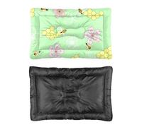 Hightopup Green Bee and Cherry Blossom Dog Bed, Dog Beds Bed for Crate Non Slip Bottom Comfort Large Waterproof Beds Multi Scenario Large Furniture Gift Printed Cat 60 X 45 cm