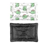 Hightopup Green Cartoon Dinosaur Dog Bed, Dog Mattress Bed Liner Non Slip Bottom Flat Warm for Winter Multi Scenario Pet Bedding Gift Printed Dogs 60 X 45 cm