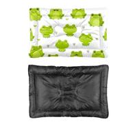 Hightopup Green Cartoon Frog Dog Bed, Dog Crate Bed Pet Mat Non Slip Bottom Soft Crate Medium Washable Multi Scenario Furniture Gift Printed 90 X 60 cm