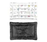 Hightopup Hand Drawn Cute Line Drawing Dog Crate Mats Tough Dog Beds Camping Bed Non Slip Bottom Room Furniture Multi Scenario Multi Model Waterproof Pet Bed Gift Printed Pads 60 X 45 cm