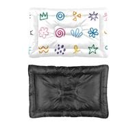 Hightopup Hand-Drawn Cute Lines Cat Bed Soft and Comfortable Pet Bed Dog for Car Back Seat Non Slip Bottom Pet Friendly Furniture Multi Scenario Multi Model Anti Slip Gift Printed Dog Pad 90 X 60 cm