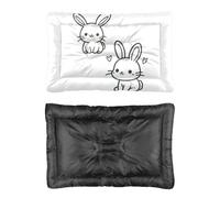 Hightopup Happy Easter Bunny Dog Bed, Cat Beds Dog Mattress for Crate Non Slip Bottom Soft Crate Anti Chew Bed Multi Scenario Large Furniture Gift Printed Puppy Mats 90 x 60 cm