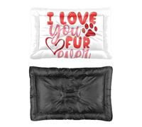 Hightopup I Love You Fur Ever Valentine Dog Bed, Dog Crate Bed Liner Non Slip Bottom Soft Crate Large Washable Multi Scenario Bedding Gift Printed Large Plush 60 X 45 cm