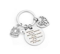 Hightopup Keyring 60th birthday gifts for women keychain keepsake presents friend ladies ideas grandma grandpa mum dad, Silver-11.3-4