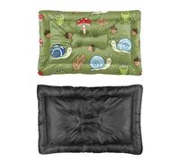 Hightopup Olive Green Frogs Snails Dog Bed, Dog Beds Crate Bed Non Slip Bottom Comfort Warm for Winter Multi Scenario Furniture Gift Printed Mattress 60 X 45 cm