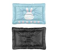 Hightopup Pale Blue Easter Bunny Dog Bed, Cat Beds Dog Mattress for Crate Non Slip Bottom Fluffy Bed Settle Mat for Multi Scenario Furniture Gift Printed Puppy Crate 90 x 60 cm