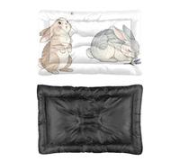 Hightopup Pale Bunny Two Pose Dog Bed, Dog Beds Mats Non Slip Bottom Cosy Bed Large Washable Multi Scenario Pet Bedding Gift Printed Large 90 x 60 cm