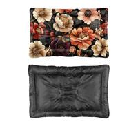 Hightopup Peonies and Anemones Dog Bed, Pet Bed Crate Mattress Non Slip Bottom Warm Dog Washable Multi Scenario Pet Bedding Gift Printed Beds 90 x 60 cm