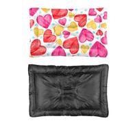 Hightopup Pink Red Heart Valentine Dog Bed, Dog Beds Bed Cushion Non Slip Bottom Fluffy Beds Medium Washable Multi Scenario Bedding Gift Printed Dogs Medium 90 x 60 cm
