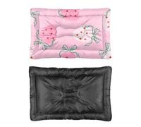 Hightopup Pink Strawberry Bow Dog Bed, Dog Beds Travel Bed Non Slip Bottom Flat Crate Bumper Pads Multi Scenario Large Furniture Gift Printed Puppy Crate 60 X 45 cm