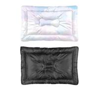 Hightopup Powder Blue Cloudy Sky Dog Bed Pad Rectangle Dog Bed Travel Beds Non Slip Bottom Supply Multi Scenario Multi Model Waterproof Gift Printed Pet Beds for Dogs 90 X 60 cm