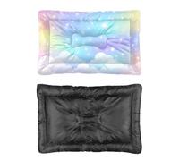 Hightopup Rainbow Sky Clouds Stars Pet Cat Bed Soft Dog Bed Travel Dog Non Slip Bottom Kennel Accessories Multi Scenario Multi Model Non Slip Gift Printed Cat Mat 90 X 60 cm