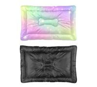 Hightopup Rainbow Star Sky Cat Mat Bed Tough Dog Bed Backseat Dog Mat Non Slip Bottom Kennel Accessories Multi Scenario Multi Model Chew Proof Crate Gift Printed Crate 60 X 45 cm