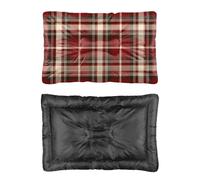 Hightopup Red Black Plaid Cat Bed Mat Non Slip Bottom Unique Dog Bed Dog Anti Slip Supply Multi Scenario Multi Model Dogs Gift Printed Corner 36× 24 Inch