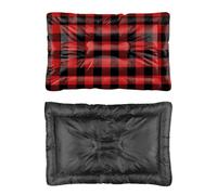 Hightopup Red Black Plaid Cat Crate Bed Non Slip Bottom Thick Dog Bed Dog Crate Pad Waterproof Winter Pet Supplies Multi Scenario Multi Model Dogs Gift Printed Camping 24× 18 Inch