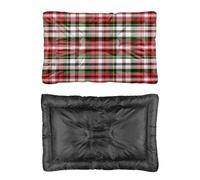 Hightopup Red Black Plaid Dog Crate Bed Non Slip Bottom Rectangle Cat Bed Pet Winter Supplies Multi Scenario Multi Model Cat Mat Gift Printed Backseat Pet 24× 18 Inch