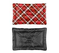 Hightopup Red Black Plaid Dog Crate Pad Non Slip Bottom Thick Dog Bed Waterproof Crate Bed Pet Accessories Multi Scenario Multi Model Dogs Mat Gift Printed Travel Mat 36× 24 Inch