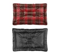 Hightopup Red Black Plaid Dog Pet Mat Non Slip Bottom Personalized Dog Bed Bed Accessories Multi Scenario Multi Model Crate Mat Gift Printed Car 24× 18 Inch