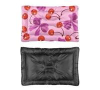 Hightopup Red Cherry Bow Dog Bed Mats Premium Pet Bed Mats for Dogs Non Slip Bottom Dog Supply Multi Scenario Multi Model Chewproof Gift Printed Pet Pad 90 X 60 cm