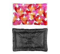 Hightopup Romantic Red and Purple Hearts Dog Bed, Cat Beds Crate Mattress Non Slip Bottom Fluffy Dog Bed Waterproof Multi Scenario Bedding Gift Printed Dogs Beds Medium 60 X 45 cm