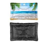 Hightopup Sandy Shore Dog Bed, Cat Beds Crate Bed Non Slip Bottom Soft Dog Crate Washable Multi Scenario Pet Bedding Gift Printed 90 X 60 cm