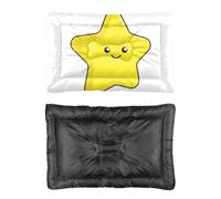 Hightopup Smiling Yellow Star Dog Bed Pad Portable Pet Mat Outdoor Dog Flat Mat Non Slip Bottom Bed Accessories Multi Scenario Multi Model Chew Proof Gift Printed Car 60 X 45 cm