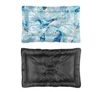 Hightopup Teal Watercolour Sea Creature Dog Bed, Pet Bed Crate Mat Non Slip Bottom Soft Dog Crate Washable Multi Scenario Pet Bedding Gift Printed Dogs 90 x 60 cm