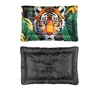Hightopup Tiger In Jungle Dog Bed, Dog Crate Travel Mat Non Slip Bottom Settle Mat Portable Large Bed Washable Multi Scenario Pet Bedding Gift Printed Dogs Beds Large 90 x 60 cm