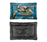 Hightopup Underwater Sea Turtle Dog Bed, Dog Mat Mats Non Slip Bottom Warm Bed Large Washable Multi Scenario Bedding Gift Printed Crate 60 X 45 cm