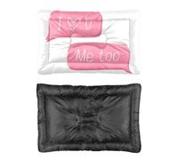 Hightopup Valentine Romantic Chat Dog Bed, Dog Crate Bed Mats Non Slip Bottom Warm Washable Multi Scenario Large Furniture Gift Printed Cat Large 60 X 45 cm